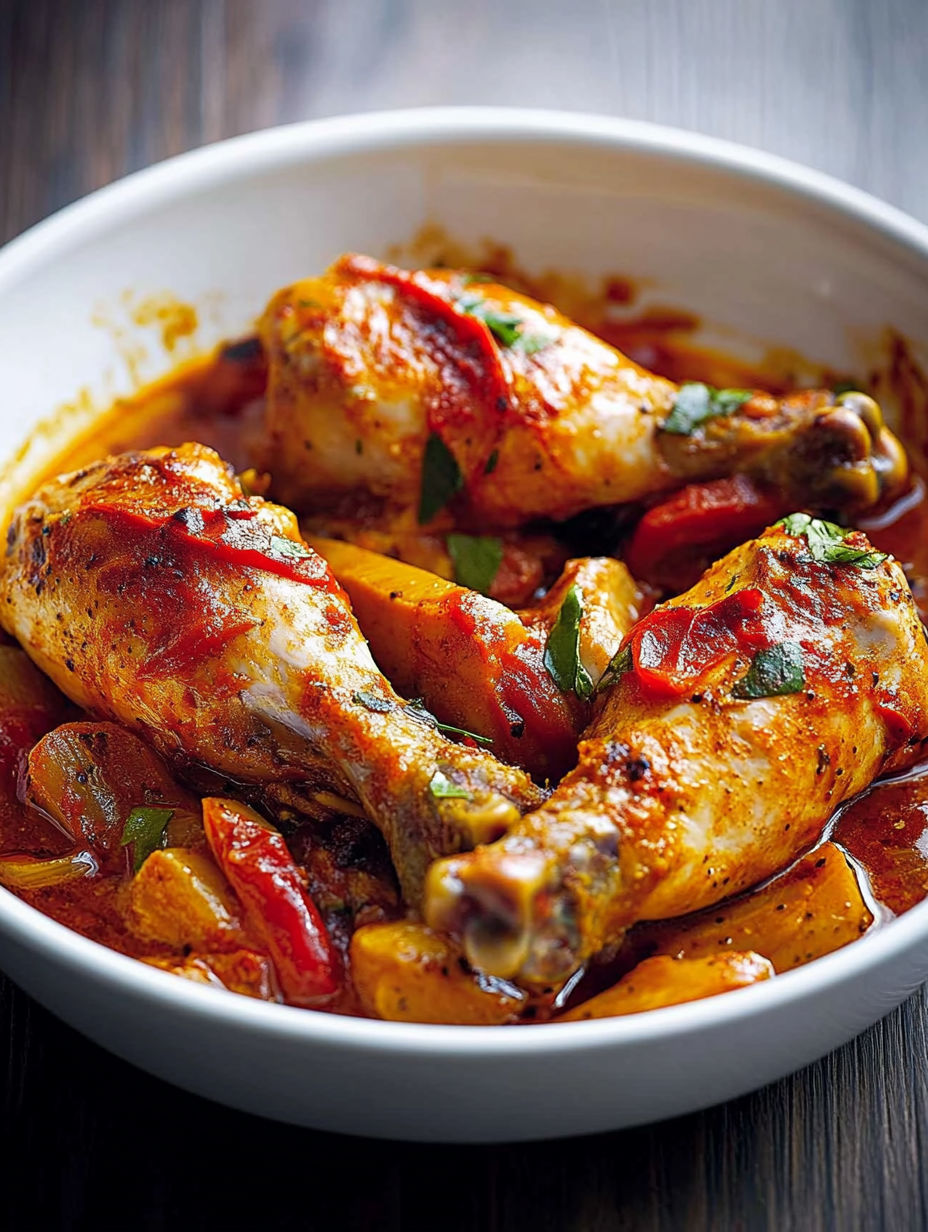 A bowl of food with chicken and vegetables.