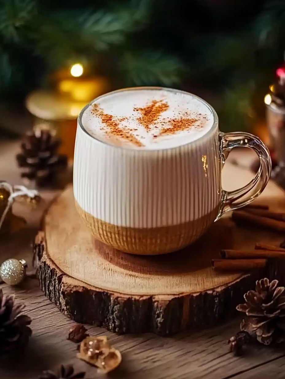 A cup of coffee with a cinnamon swirl on top.