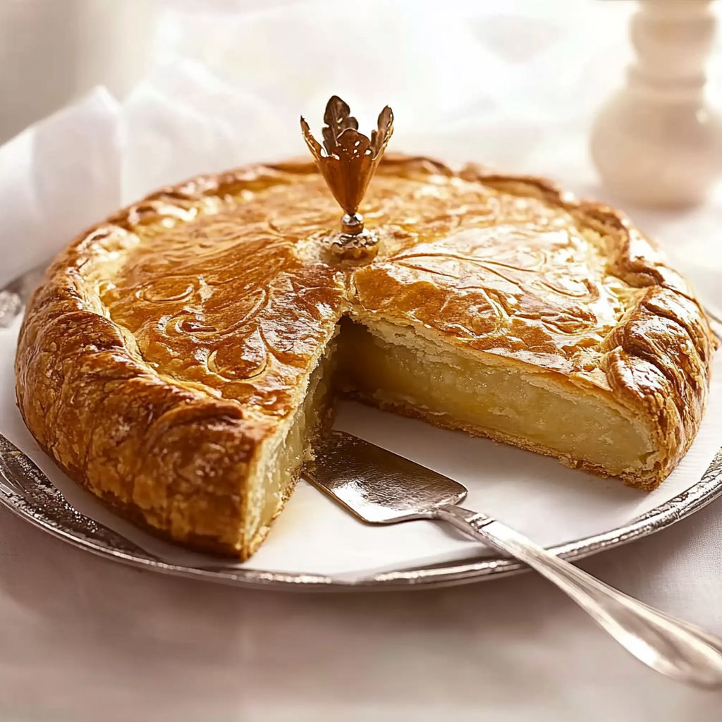 A slice of galette des rois.