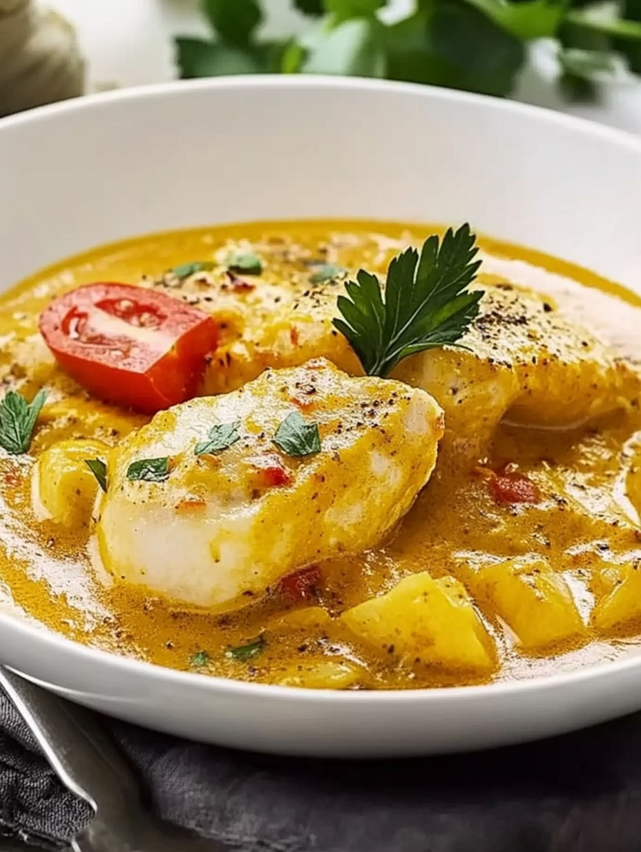 A bowl of food with a tomato, onion, and green herb.