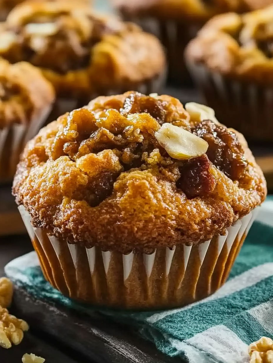 A cupcake with nuts on top.