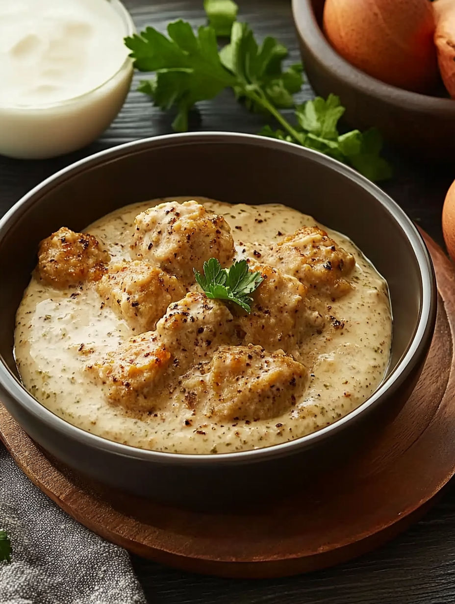 A bowl of food with a spoon in it.