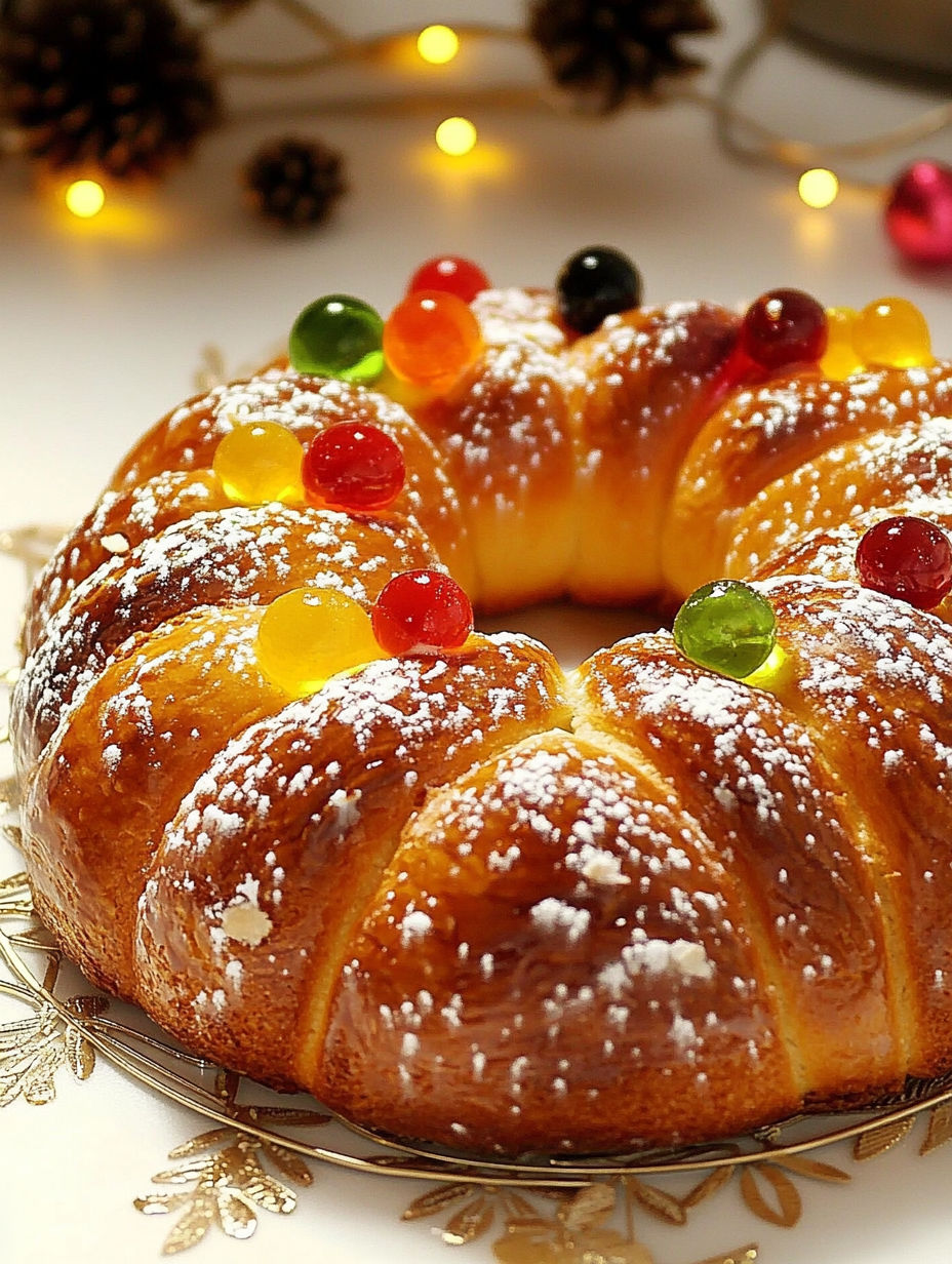 A cake with candies on top.