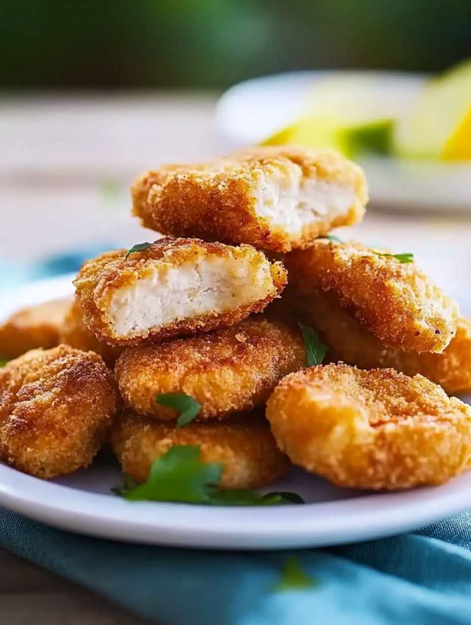 A plate of chicken bites.