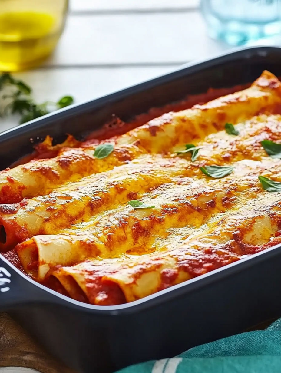 A pan of lasagna with green herbs on top.