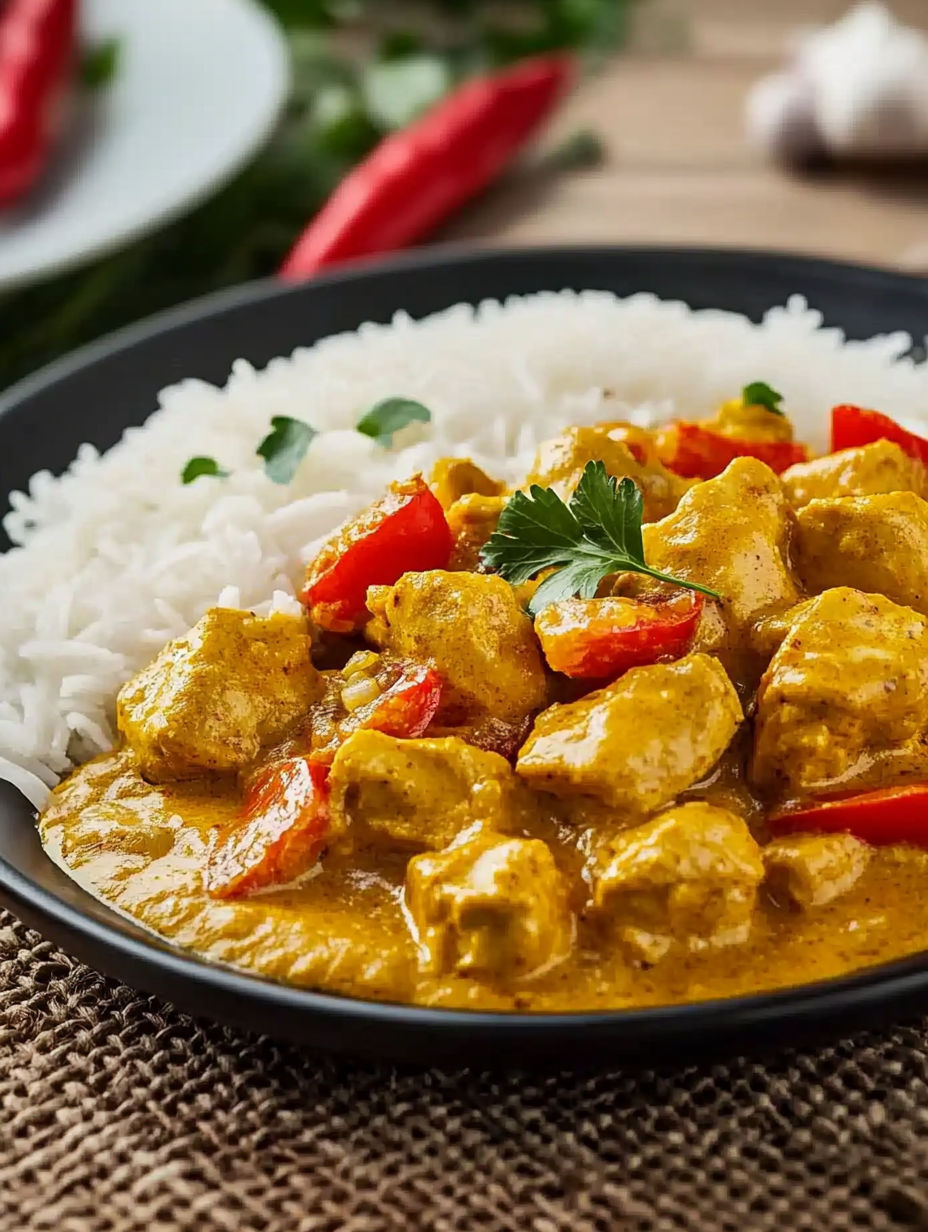 A bowl of rice and meat with a green garnish.