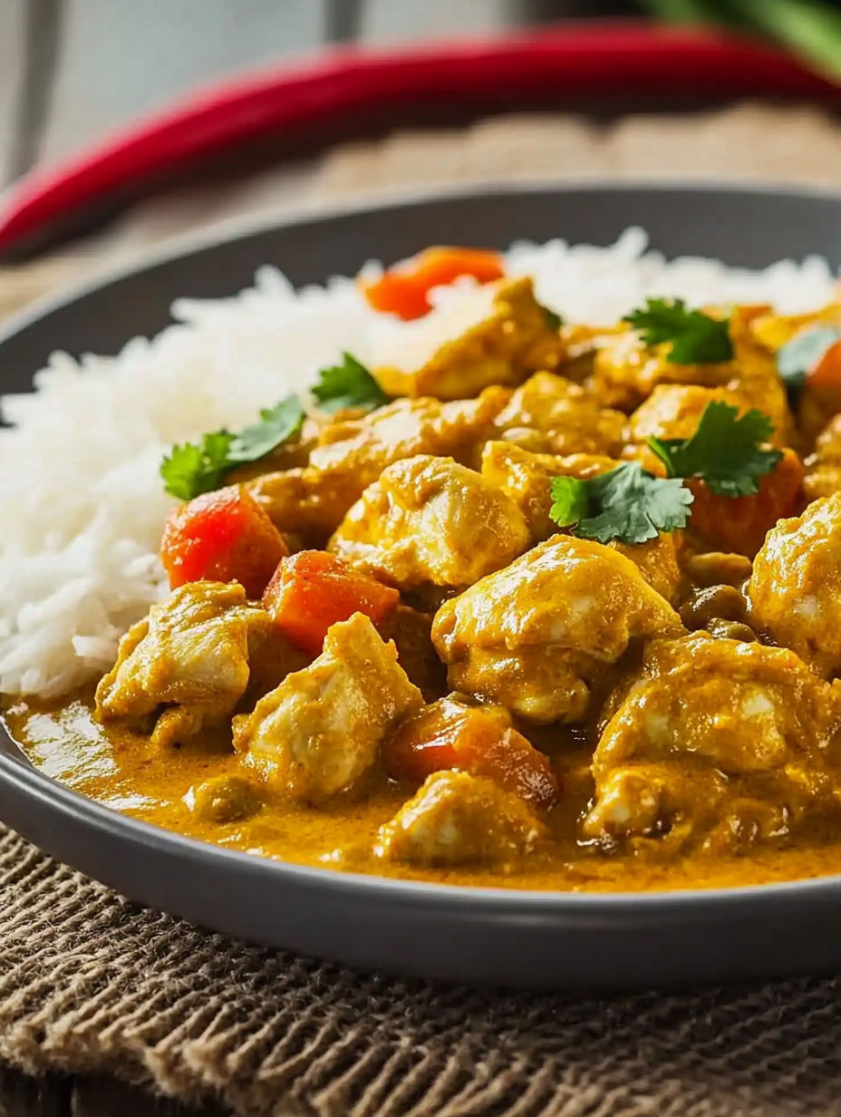 A plate of rice and meat with a green garnish.