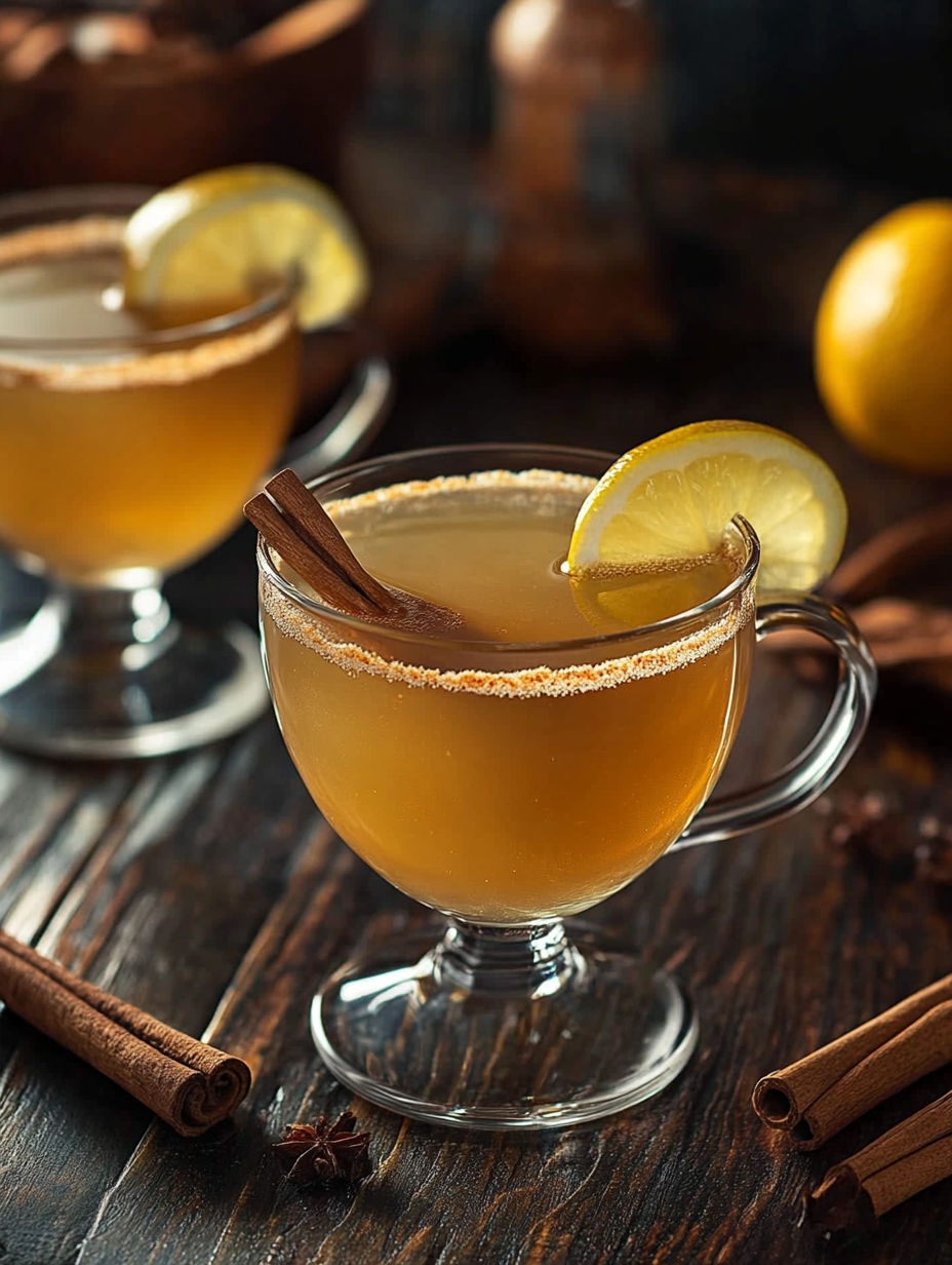 Two glasses of cinnamon flavored drinks.