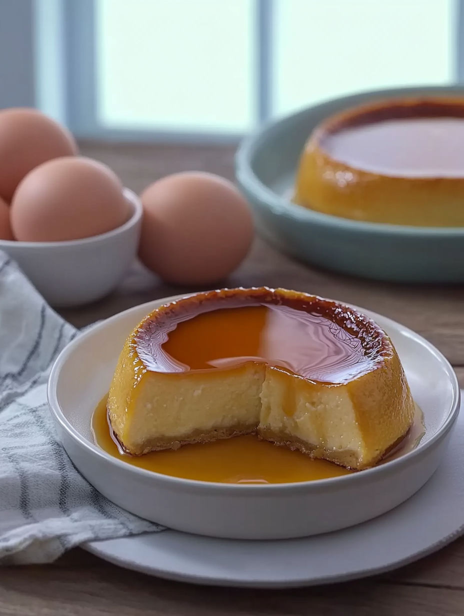 A slice of cake with a yellow sauce on top.