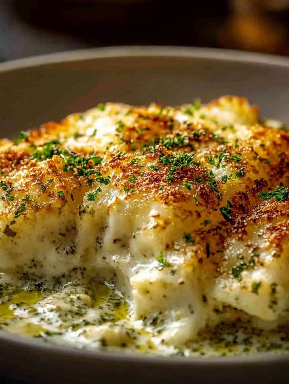 A bowl of food with a green herb on top.