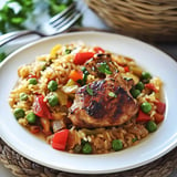 Riz au poulet et légumes