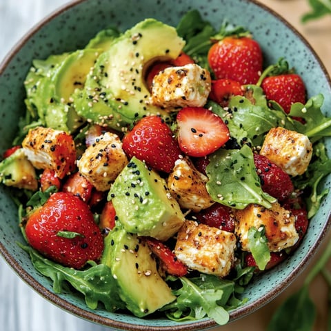 Salade Poulet Fraises avec Avocat