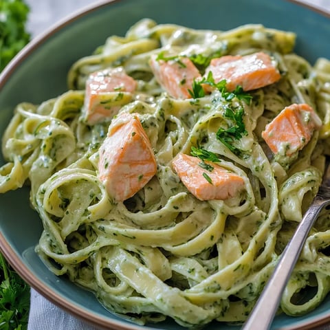 Pâtes au saumon avec sauce crémeuse