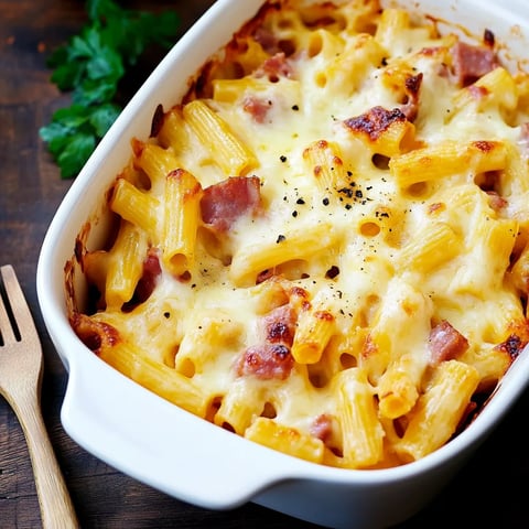 Gratin de pâtes au jambon – facile à préparer