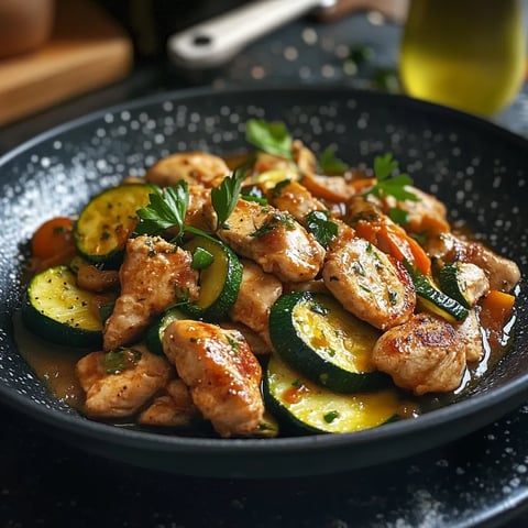 Poulet Courgette à la Sauce Soja