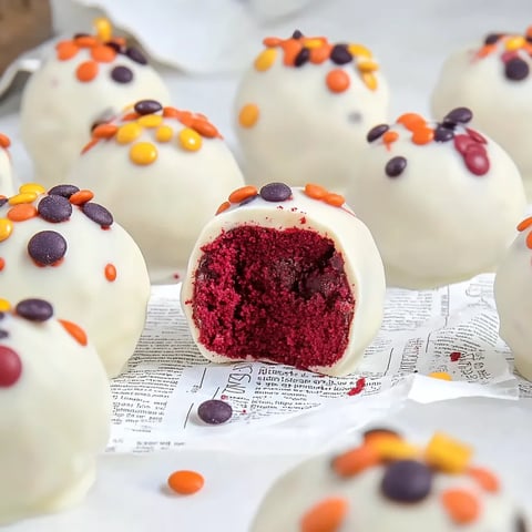 Truffes velours rouge