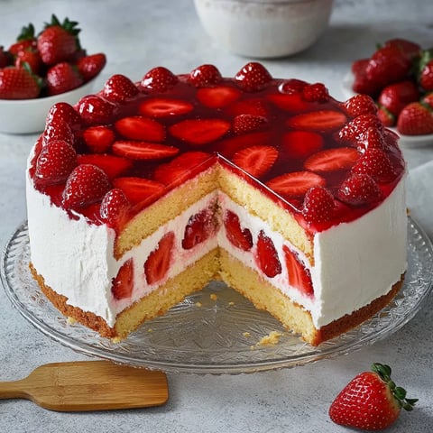 Tarte fraises avec base moelleuse et crème onctueuse