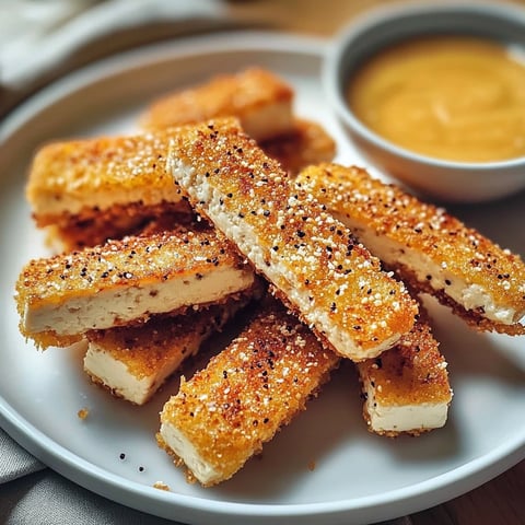 Bâtonnets de Tofu Croustillants avec Sauce Moutarde au Miel