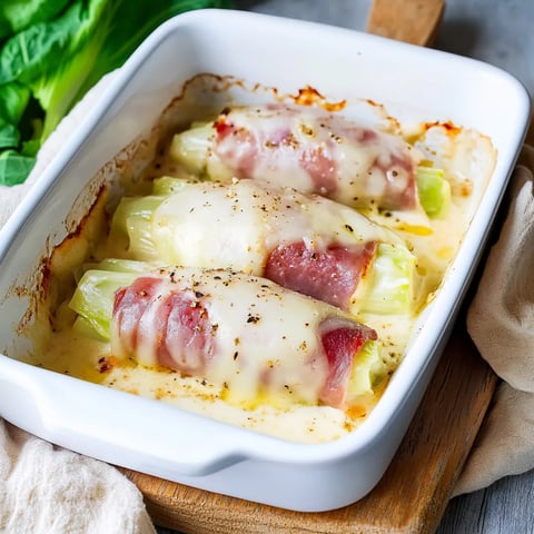 Chicorée gratiné avec jambon et fromage