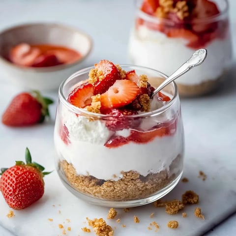 Dessert aux fraises en verrines avec yaourt