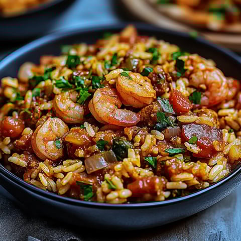Jambalaya fait maison servi dans un bol