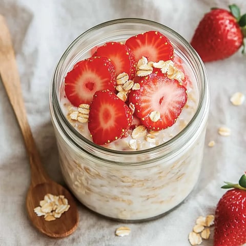 Avoine crémeuse avec yaourt, banane et fraises