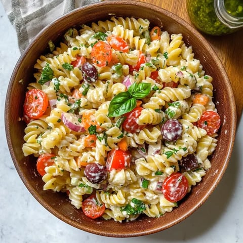 Salade méditerranéenne aux pâtes et légumes (Végétarien)