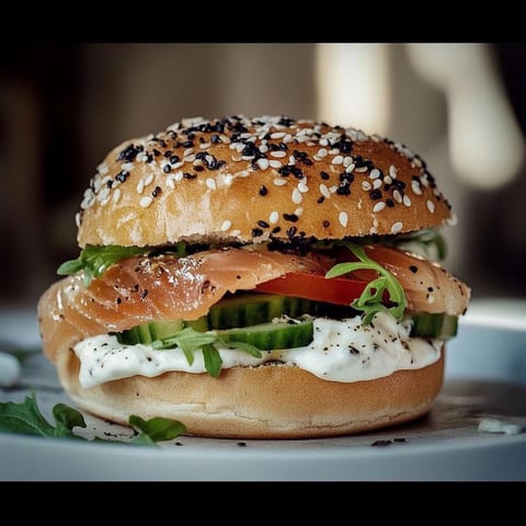Burger au saumon fumé et concombre, burger healthy