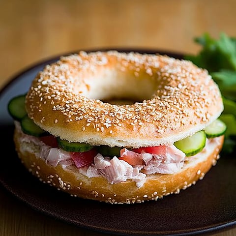 Bagel au thon et fromage frais à l’ail