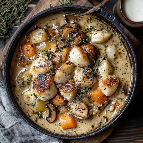 Saint-Jacques aux champignons sauce crème