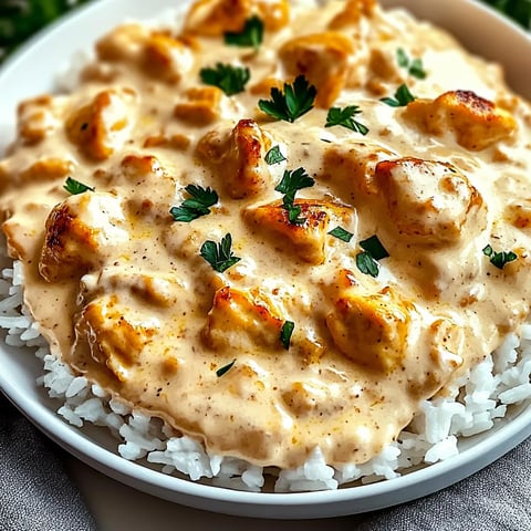 Un plat de riz garni de légumes et de morceaux de volaille.