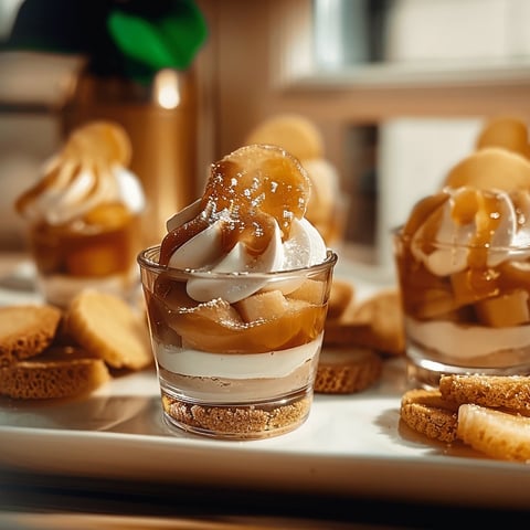 Verrines pommes caramel biscuits