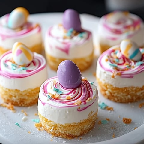 Pâques Cheesecakes miniatures sans cuisson