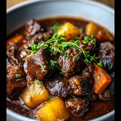 Dans l'assiette, du boeuf mijoté et des légumes variés.