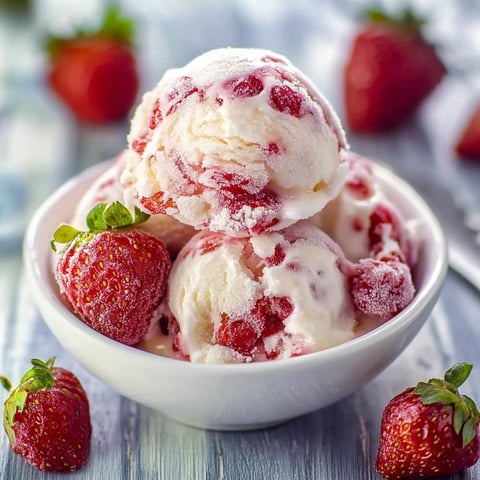 Glace maison fraise et vanille sans sorbetière