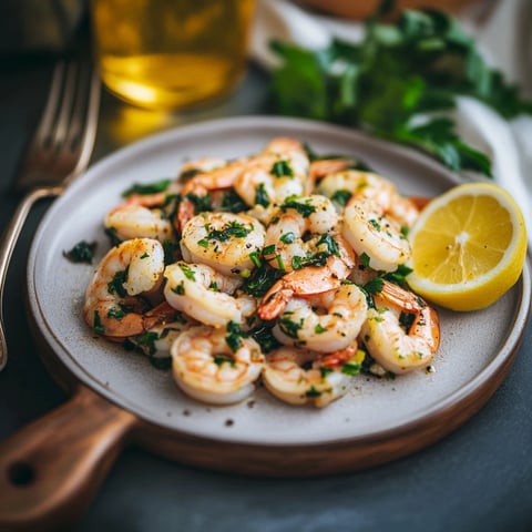 Crevettes sautées à l’ail et persil