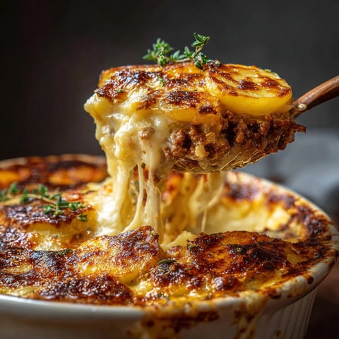 Gratin de viande hachée et pommes de terre