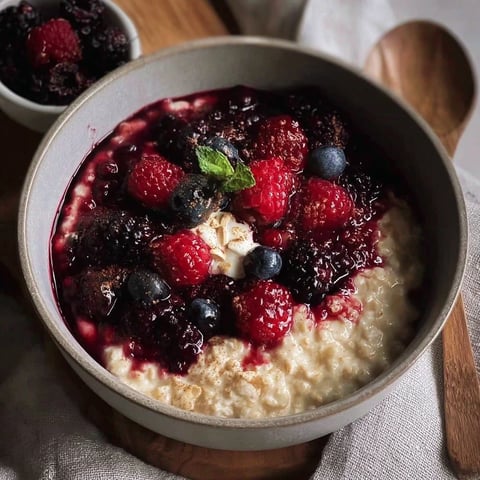 Porridge protéiné et fruits rouges