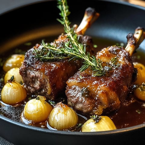 Une assiette de souris d'agneau miel herbes.