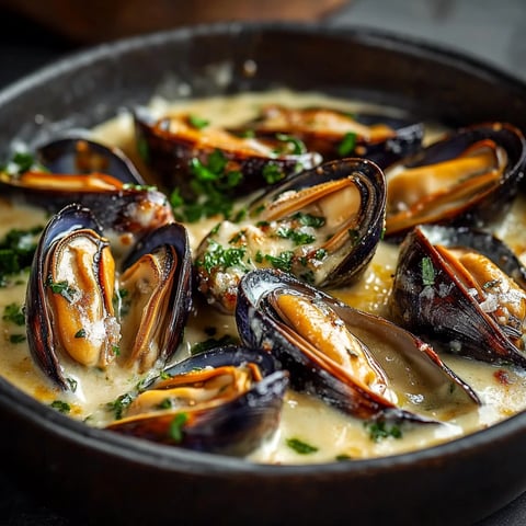 Une cassolette de moules crème comté.