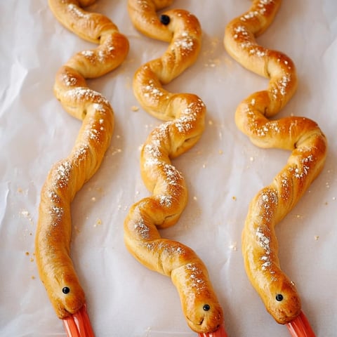 Serpents en baguette rigolos pour Halloween.