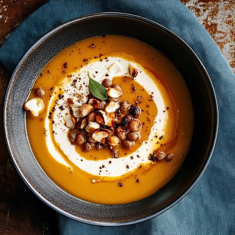 Un bol garni de potimarron fondant et de noisettes croquantes.