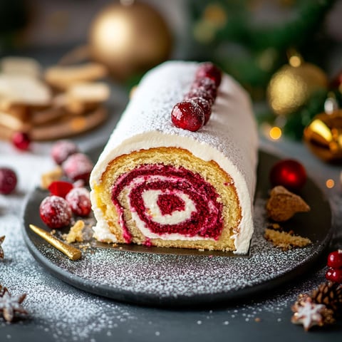 A cake with a spiral design on top.