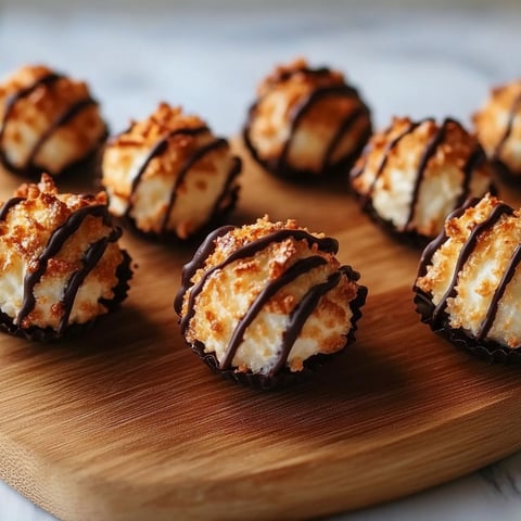 A plate of chocolate covered coconut balls.