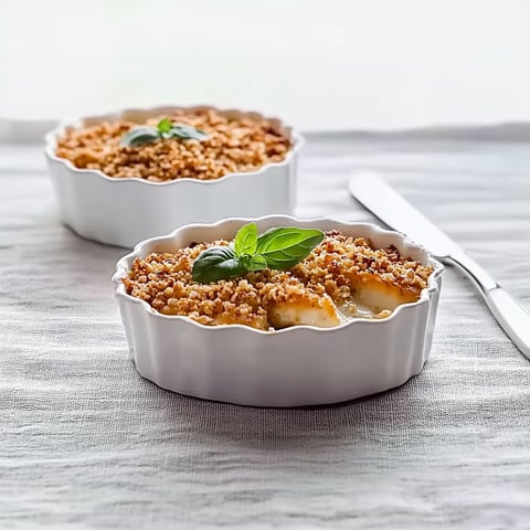 A white bowl with a green leaf on top of it.