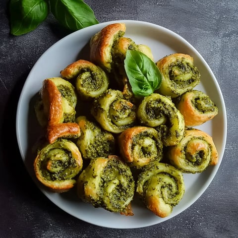 A plate of roulé au pesto.