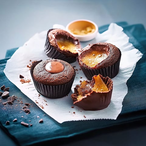 A plate of chocolate and speculoos cupcakes.