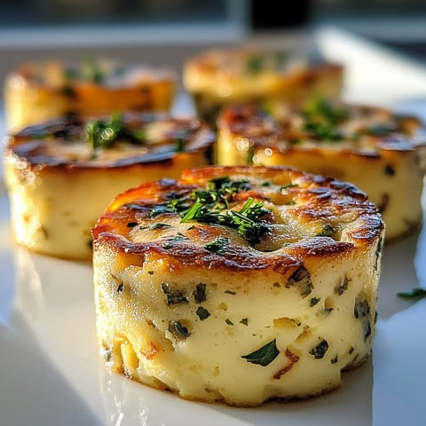 Four small cakes with green toppings.