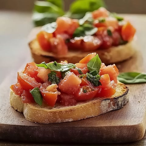 Two pieces of bread with tomato sauce and basil.