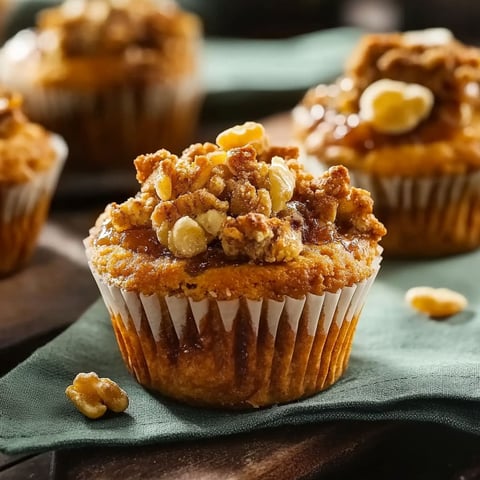 A cupcake with nuts on top.
